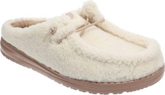 Hey Dude Womens Wendy Slip Sherpa Shoes In Egret