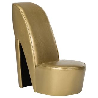 vidaXL Vidaxl - Sill&oacute;n Con Forma De Zapato De Tac&oacute;n Cuero Sint&eacute;tico Dorado