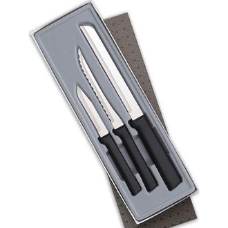 Rada 3 Piece Sensational Serrations Knife Set in Black at Nordstrom
