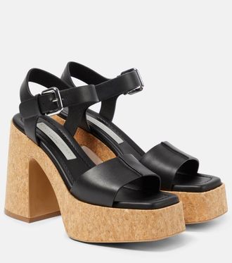 サンダル・ミュール Stella McCartney Black alter mat Sneak Elyse slippers Women エボニー ブラック スニークエリス プラットフォーム