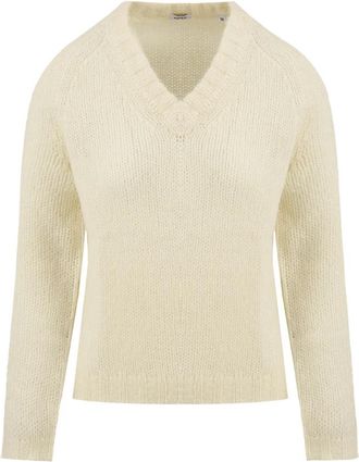 Aspesi V-neck Truien - Dames - V-hals truien - Beige - M - Wol - Truien & Vesten