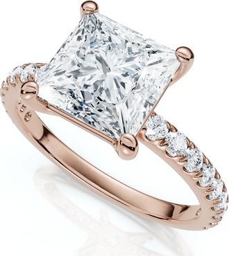 Pompeii3 Certified 2 1/3Ct Princess Cut Diamond Engagement Ring 14k Gold or Pt Lab Grown