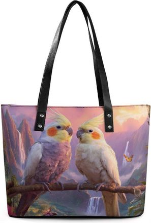 Generic Tropical Cockatoo Parrot Birds Tote Bags for Women Cute Shoulder Purses Handbags