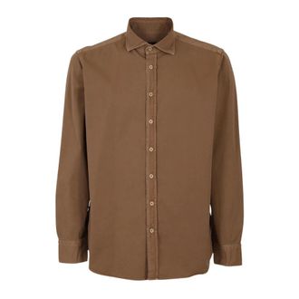 Bastoncino Gabardina Stretch - Heren - Casual Overhemden - Bruin - M - Overhemden