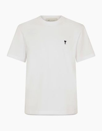 Ami Mens Ami Paris Ami De Coeur Black Heart T-Shirt White - Size: 40