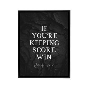 Artery8 Red Auerbach Keeping Score Quote Framed Canvas Wall Art Print in Grey | Size: W24 x H32