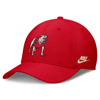 Nike Georgia Legacy Rise Vintage Nike Mens Dri-FIT College Hat in Red | NC0365NUGV-SUH