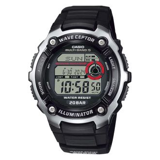 Casio Mens Wave Ceptor Atomic Digital Watch with Black Dial - WV-200A-1AV