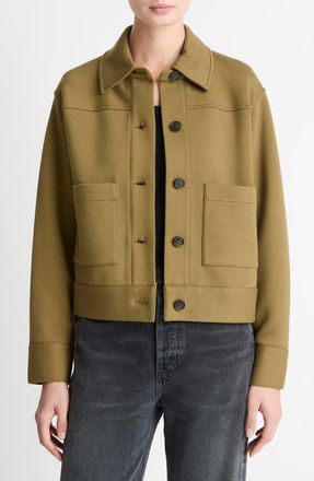 Vince Crop Jacket in Dark Olive Stone at Nordstrom, Size Xx-Small