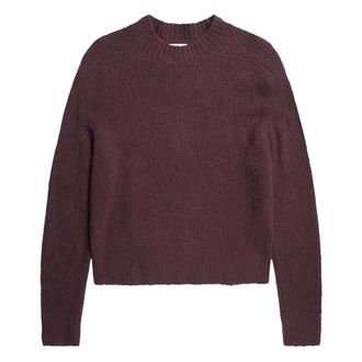 Norse Projects Round-neck Knitwear, male, Brown, S, Rasmus Mock Neck Relaxed Brushed Jumper