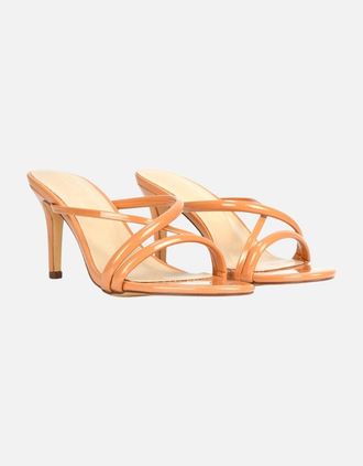 XY London Womens XY London Womens/Ladies Angel Patent Crossover Strap Mule Sandals - Orange - Size: 3
