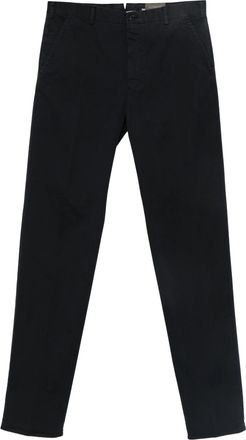 Incotex Black Straight-Leg Minimalist Cotton Trousers