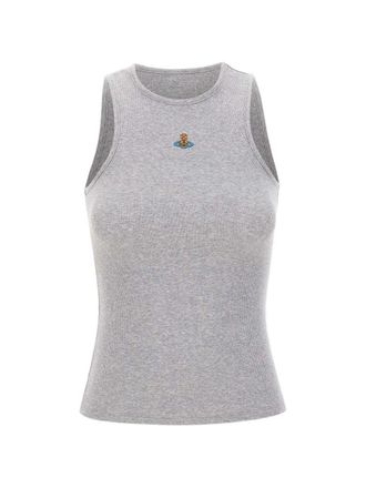 Vivienne Westwood Grey Orb Logo Sleeveless Top