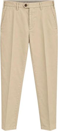 Canali Comfort Katoenen Gabardine Chino - Heren - Chinos - Beige - L - Katoen - Broeken