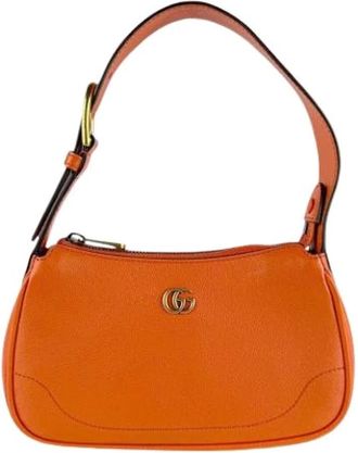 Gucci Pre-owned Shoulder Bags, female, Orange, Size: ONE SIZE Pre-owned Leather Shoulder Bag