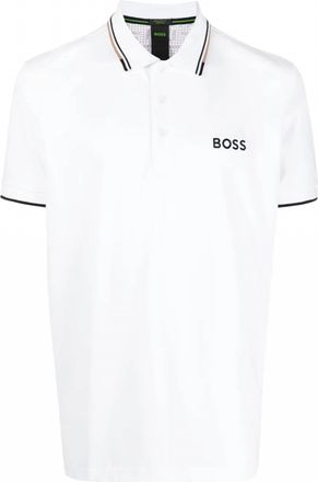 HUGO BOSS Mens Paddy Pro Polo Short Sleeve T-Shirt In White