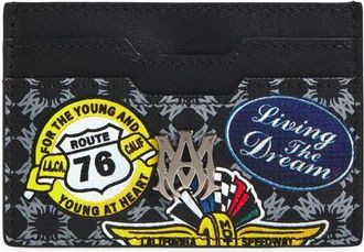 Amiri Station Patch Coated Canvas Card Holder in Black at Nordstrom