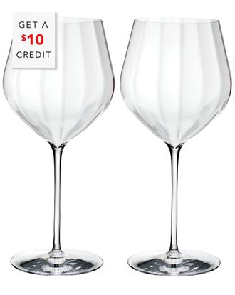 Waterford Set Of 2 Elegance Optic Cabernet Sauvignon Glasses With $10 Credit