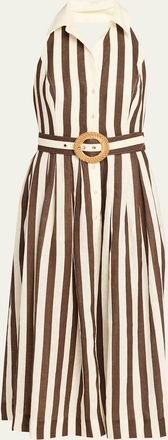 Cara Cara Quentin Belted Halter Midi Dress