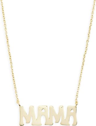 Argento Vivo Block Letter Mama Pendant Necklace in Gold at Nordstrom Rack