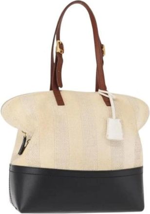 Fendi Pre-owned Handbags, female, Beige, Size: ONE SIZE Pre-owned Canvas Handbag