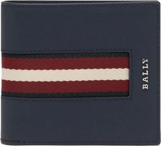 Bally ribbon-logo leather wallet - men - Leather/Fabric - One Size - Blue