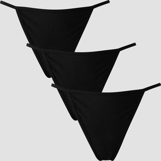 MyProtein Tanga de talle medio para mujer de MP (paquete de 3) - Negro - M