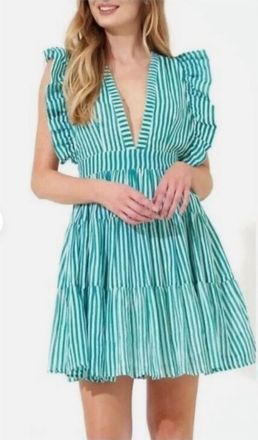 Oliphant Cross Back Mini Dress In Playa Green