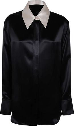 Jil Sander 126 MC Shirt - Dames - Overhemden - Zwart - XS - Overhemden