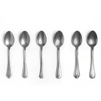 Mepra Original Vintage Coffee Spoons Set - 6 Pieces in Pewter Silver at Nordstrom