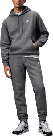 Nike Club Mens Tracksuit Pullover Embroidered Long Sleeve - Charcoal Cotton - Size X-Large