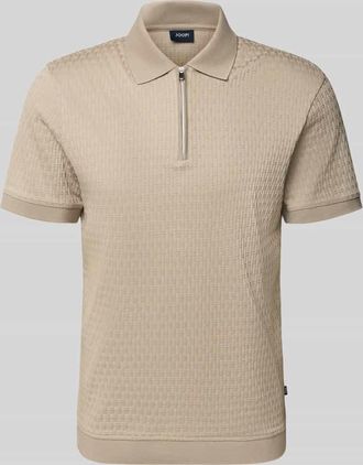 Joop Slim Fit Poloshirt mit Rei&szlig;verschluss Modell Franciscojose in Beige, Gr&ouml;&szlig;e L