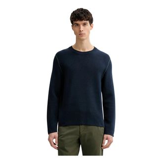 Marc O'Polo Gebreide trui met ronde hals - Heren - Truien - Blauw - Maat: L Katoen