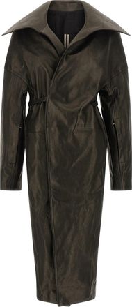 Rick Owens Dracucollar Belted Trench E Impermeabili Nero-Donna