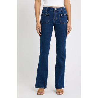 1822 Denim Braided Patch Pocket Bootcut Jeans in Alanis at Nordstrom, Size 12