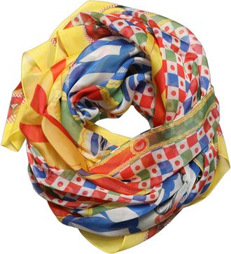 Dolce & Gabbana Multicolor Silk Carretto Print Stole Womens Scarf