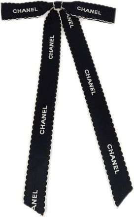 Chanel 1990-2000s satin bow brooch - women - Satin - One Size - Black