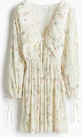 H&M Plissee-Kleid - Beige