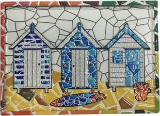 Beachcombers Bungalow Mosaic Resin Magnet Refrigerator Decorative Magnet in White at Nordstrom