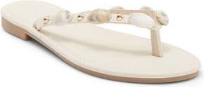Top Moda Aria Studded Flip Flop in Ivory Pu at Nordstrom Rack, Size 8.5