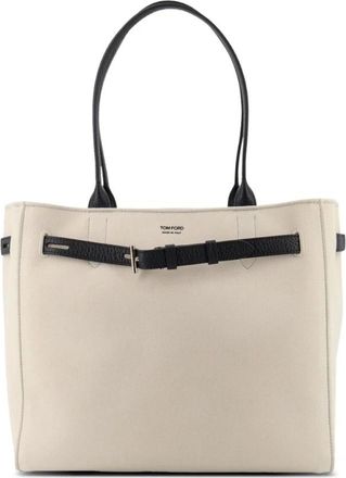 Tom Ford Tote Bag - Dames - Shoppers - Beige - ONE Size - Katoen - Tassen