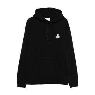 Isabel Marant Isabel Marant, Hoodies, male, Black, Size: XL Matte Logo-embroidered Hoodie