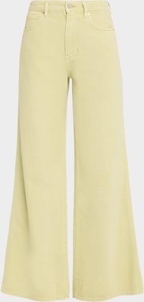 Veronica Beard Kasey Mid-Rise Wide-Leg Jeans