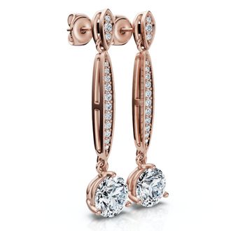 Pompeii3 1 5/8Ct Drop Dangle Earrings 14k Gold Lab Grown