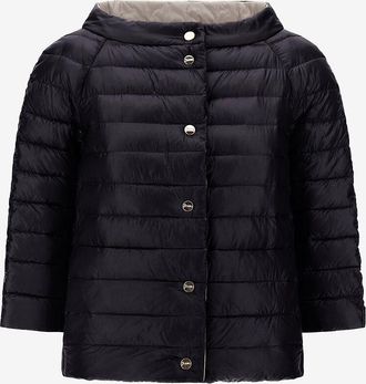 Herno Wendbare kurze Daunenjacke mit 3/4-&Auml;rmeln