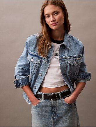 Calvin Klein Jeans Calvin Klein Womens Classic Trucker Jacket - Blue - XS