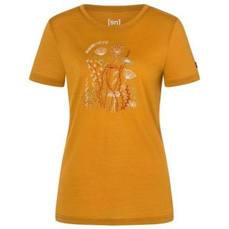 super.natural Rock Flowers Tee Merinoshirt f&uuml;r Damen | orange