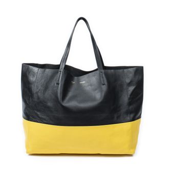 Celine Pre-owned Womens Bicolor Horizontal Cabas Tote Shoulder Bag - Black - One Size