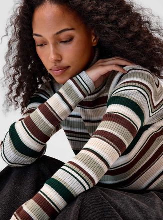 Twik Womens Assorted stripes turtleneck sweater