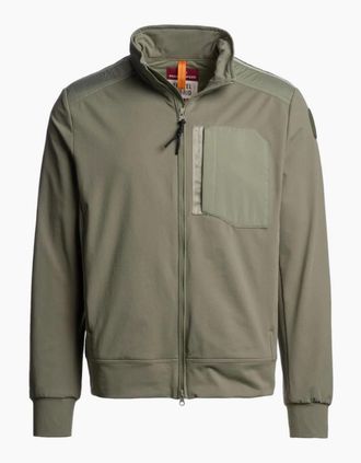 Parajumpers Mens Parajumpers Douglas Zip Through Mixed Media Sweatshirt 0274 Ashen Sage - Tan - Size: 38/Regular